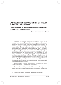 la integración de inmigrantes en españa: el modelo patchwork la