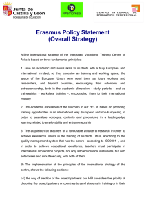 Erasmus Policy Statement - Centro Integrado de Formación