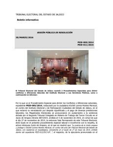 TRIBUNAL ELECTORAL DEL ESTADO DE JALISCO Boletín