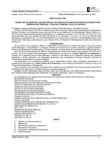 Normas Oficiales Mexicanas SSA1 NOM-150-SSA1