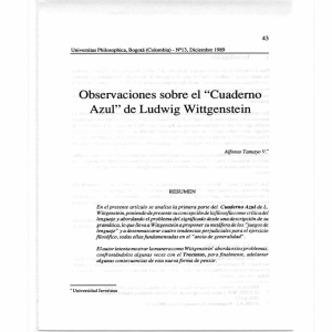 Observaciones sobre el "Cuaderno Azul" de Ludwig Wittgenstein