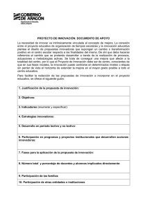 Proyecto de innovación Documento de apoyo