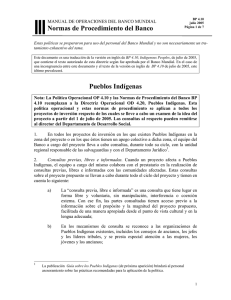 Normas de Procedimiento del Banco Pueblos Indígenas