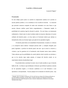 La prisión y el discurso penal Leonardo Filippini1