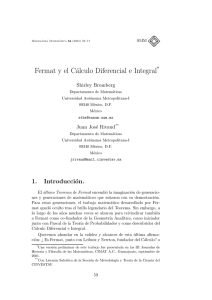 Fermat y el Cálculo Diferencial e Integral