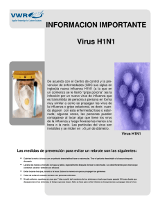 INFORMACION IMPORTANTE Virus H1N1