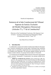 Sentencia de la Sala Constitucional del Tribunal Supremo de