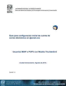 Configuración de Thunderbird con protocolo POP o IMAP