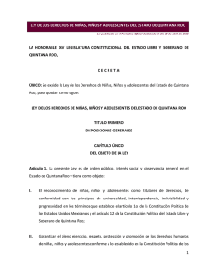 Quintana Roo - Ley General de los Derechos de Niñas, Niños y