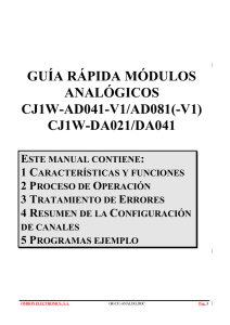 GUÍA RÁPIDA MÓDULOS ANALÓGICOS CJ1W-AD041
