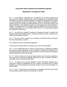 Convención sobre el Ejercicio de Profesiones Liberales Montevideo