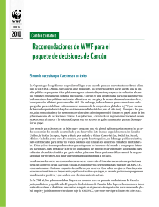 Recomendaciones de WWF para el paquete de decisiones