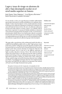 48 Logro y tasas de riesgo en alumnos de alto y bajo desempeño