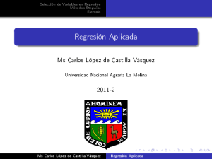 Regresión Aplicada - Universidad Nacional Agraria La Molina