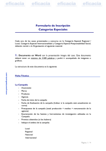 Formulario de Inscripción Eficacia Categorías Especiales 2013
