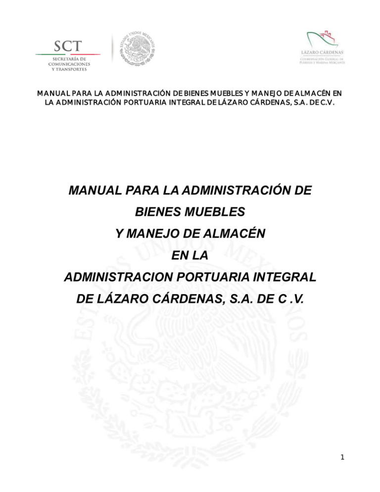 Manual Para La Administraci n De Bienes Muebles Y Manejo De