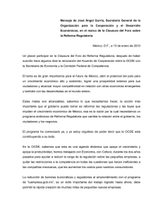 Mensaje de José Ángel Gurría, Secretario General de la