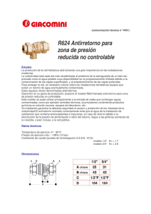 R624 Antirretorno para zona de presión reducida no controlable