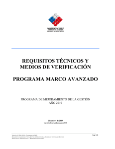 requisitos técnicos y medios de verificación programa marco