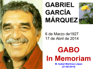MARTÍNEZ LÓPEZ Mª Isabel. Gabriel García Márquez: in memoriam