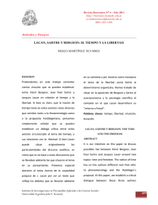 Artículos y Ensayos LACAN, SARTRE Y BERGSON: EL TIEMPO Y