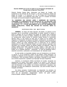 Ley de Ingresos del Estado de Yucatán para el Ejercicio Fiscal 2015