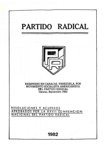 Partido Radical: resoluciones y acuerdos aprobados por la XXVII