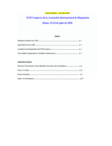 XVII Congreso de la Asociaci&oacute;n Internacional de Hispanistas Roma