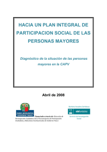 Hacia un Plan Integral de Participación de las Personas Mayores