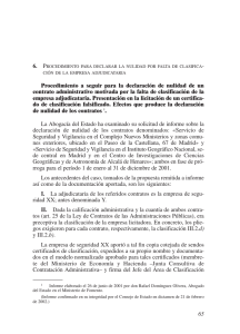 Procedimiento para declarar la nulidad por falta de clasificación de