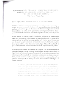 Administración del agua y participación pública. Papel de la