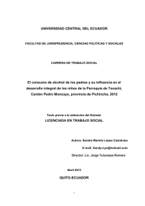 UNIVERSIDAD CENTRAL DEL ECUADOR El consumo de alcohol