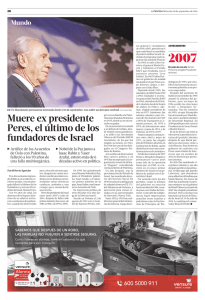 Muere ex presidente Peres, el último de los fundadores de Israel