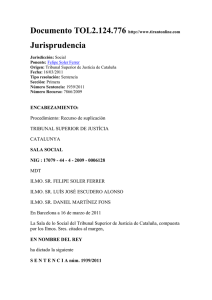 Sentencia nº 1939/2011 del TSJC de fecha 16/03/2011