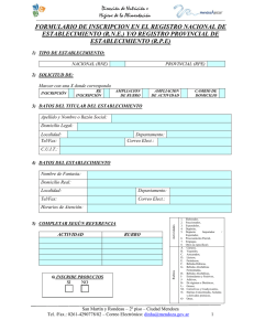 formulario de inscripcion en el registro nacional de establecimiento