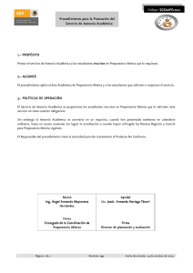 Procedimiento Prestación Servicio Asesoría Académica