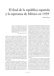 El final de la república española y la esperanza de México en 19391