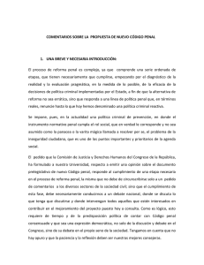 Comentarios sobre la propuesta de Nuevo Código Penal