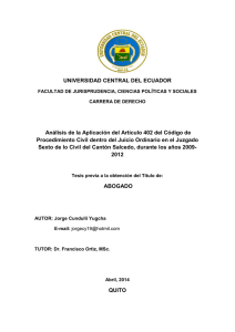 UNIVERSIDAD CENTRAL DEL ECUADOR Análisis de la Aplicación