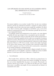 Los epígrafes en dos novelas de Lourdes Ortiz: del hipertexto al