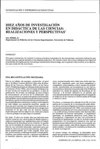 diez años de investigación en didáctica de las ciencias