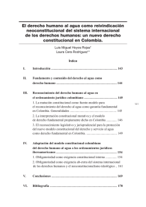 El derecho humano al agua como reivindicación neoconstitucional del