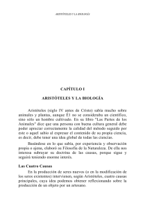 CAPÍTULO I ARISTÓTELES Y LA BIOLOGÍA Aristóteles (siglo IV