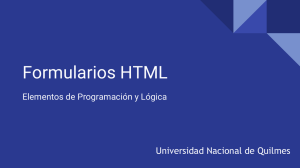 Formularios HTML - Universidad Nacional de Quilmes