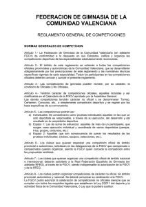 Reglamento General de competiciones FGCV