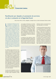 Rectificaci&oacute;n por despido y la prestaci&oacute;n de servicios sin alta ni