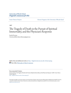 The Tragedy of Death in the Pursuit of Spiritual Immortality, and the
