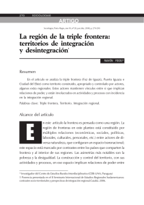 La región de la triple frontera: territorios de integración y