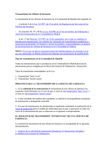 Transmisiones de oficinas de farmacia La transmisión