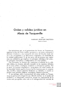 Orden y validez jurídica en Alexis de Tocqueville